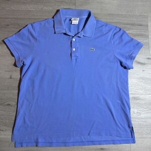 Lacoste Women's Blue Polo Shirt Size 6 Crocodile Logo Short Sleeve